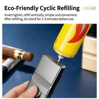 YN Nouveau design Briquet à cigares carré multifonctionnel avec logo gravé au laser, coupe-vent, double flamme
