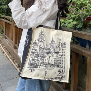 Sac en toile de coton écologique, sac d'épicerie, toile pour <span class=keywords><strong>Shopping</strong></span> de plage, nouvelle collection 2020 - Product Image 2