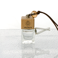 Bouteille en verre de parfum pendentif vide en bois personnalisable bouteille de diffuseur de voiture suspendue