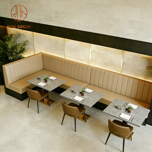 Divanetto Curvo a Mezza Luna Moderno per Caffetteria, Arredamento per Bar, Tavolo con Sedute per Ristorante e Caffè - Product Image 5