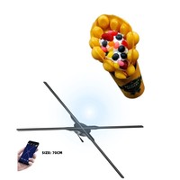Expédition rapide HD Animation mur 3D hologramme ventilateur 70cm épissage 4 lames ventilateur holographique 3d hologramme projecteur