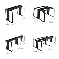 Piétement de table de conférence en métal, plusieurs tailles, base de bureau, pied de table noir thermolaqué pour plateau de table de salle de réunion