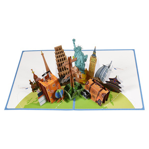 3D Pop Up Greeting Card World Landmarks Travel Theme Art <b>Craft</b> Gift - Product Image 5