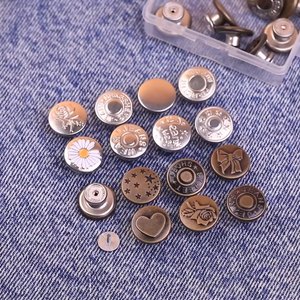 Thiết Kế Mới Tay Báo Chí Di Chuyển Đầu Không Có May 17Mm Kim Loại Nút Kẽm Hợp Kim Denim Jeans Nút - Product Image 1