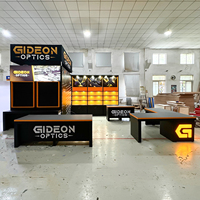 Stand d'exposition modulaire en bois haut de gamme, personnalisable, réutilisable, durable, directement de l'usine, avec éclairage, stand d'exposition en îlot