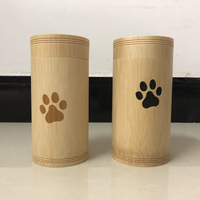 Urna Moderna para Mascotas de Bambú Ecológica, Contenedor Impermeable y Duradero para Cenizas de Perros/Gatos