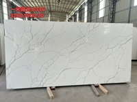 Plan de toilette en quartz Calacatta blanc avec veines grises