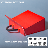 Boîtes cadeaux trapézoïdales en carton rigide de haute qualité avec logo personnalisé, design luxueux, fermeture magnétique et poignée.
