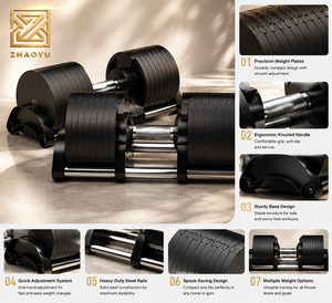 Ensemble <span class=keywords><strong>d</strong></span>'<span class=keywords><strong>haltères</strong></span> réglables ZY avec système de changement rapide de poids pour la maison et la salle de sport commerciale – <span class=keywords><strong>Haltères</strong></span> à poids libre pour l'entraînement de force, gain de place - Product Image 2