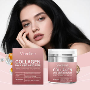 Crema hidratante de día y de noche con colágeno, suave, delicada y ligera para la piel del rostro, calmante y refrescante. - Product Image 1