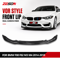 Diffuseur avant en fibre de carbone véritable ZESON style V pour BMW M3 F80 M4 F82 F83 Competition Pack 2014-2018