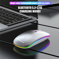 Modorwy Mouse ergonomik lampu latar LED, kabel RGB dapat diisi ulang untuk Laptop PC Antarmuka USB pelacakan optik stok tepat tersedia