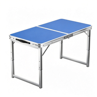 Table pliante portable en alliage d'aluminium avec réglage de la hauteur sur 3 niveaux, mobilier d'extérieur pour le camping, le pique-nique, le balcon et les voyages