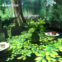 Table à manger holographique 3D interactive pour intérieur commercial, projecteur interactif sur le thème de la salle à manger, salle immersive VR, restaurant interactif immersif