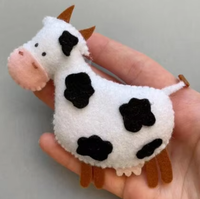 Jouets en feutre en forme d'animaux de la ferme : mouton, chat, vache, cochon, oie, poulet, souris, chien, lapin, jouets en feutre cousus