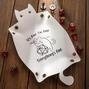 Plateau de rangement en cuir motif <span class=keywords><strong>chat</strong></span> mignon <span class=keywords><strong>pour</strong></span> dés, bijoux, objets divers, clés, <span class=keywords><strong>jeux</strong></span> de rôle (Dungeons & Dragons), cadeaux de festival - Product Image 6