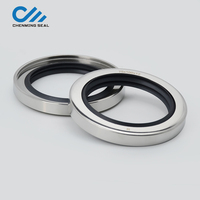 Joint d'étanchéité rotatif à double lèvre en acier inoxydable Ceimin avec revêtement PTFE pour compresseur d'air, boîte de vitesses, pompe à vide, ID 60-100, haute vitesse, 2 Mpa