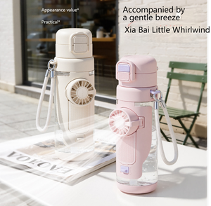 Nouveau ventilateur portable en Tritan, avec une grande capacité de 700 ml et deux options de boisson pour le gobelet. - Product Image 3