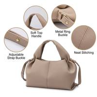 Sac fourre-tout décontracté plissé élégant et durable en PU souple de luxe grande capacité pour femme, modèle 2026 tendance