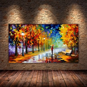 Astratti amanti della strada piovosa decorazione della <span class=keywords><strong>parete</strong></span> della casa decorazione della <span class=keywords><strong>parete</strong></span> del panno arte della <span class=keywords><strong>parete</strong></span> <span class=keywords><strong>soggiorno</strong></span> con strada dell'albero - Product Image 6