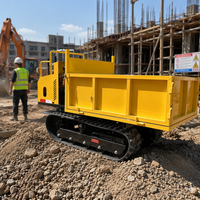 Mini-dumper sur chenilles diesel 18 CV à moteur refroidi par eau pour le transport de déchets de construction