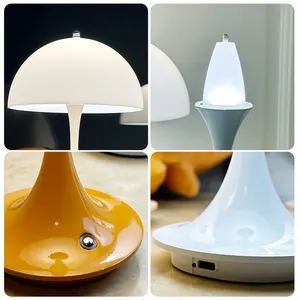 Fungo bocciolo di fiori ricaricabili lampade da tavolo a LED scrivania notte per camera da letto Touch luce notturna semplice decorazione moderna