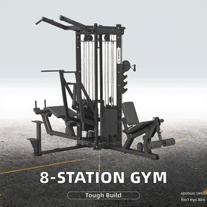 8 stasiun komersial Gym peralatan kebugaran olahraga latihan kabel Crossover pelatih Multi hutan baja mesin - Product Image 2