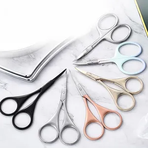 Großhandel Edelstahl Beauty Scissors Tools für Make-up Kleine Augenbrauen schere für Maniküre Schneiden Sie benutzer definierte Wimpern schere
