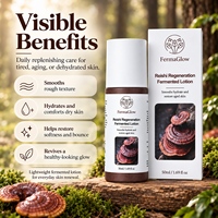 Crème pré-émulsionnée apaisante aux champignons Reishi fermentés et au Beta Glucane de Ganoderma pour le soulagement des rougeurs et l'hydratation de la barrière cutanée – Soin visage et lotion
