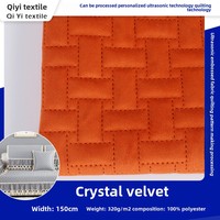 Tissu d'ameublement en velours gaufré à ultrasons 100 % polyester pour canapés, imperméable, technique tricotée douce, pour sacs d'oreiller - Vente en gros