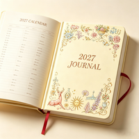 Agenda quotidien personnalisé 2027, couverture rigide à motifs floraux, carnet de notes, papeterie, cadeau