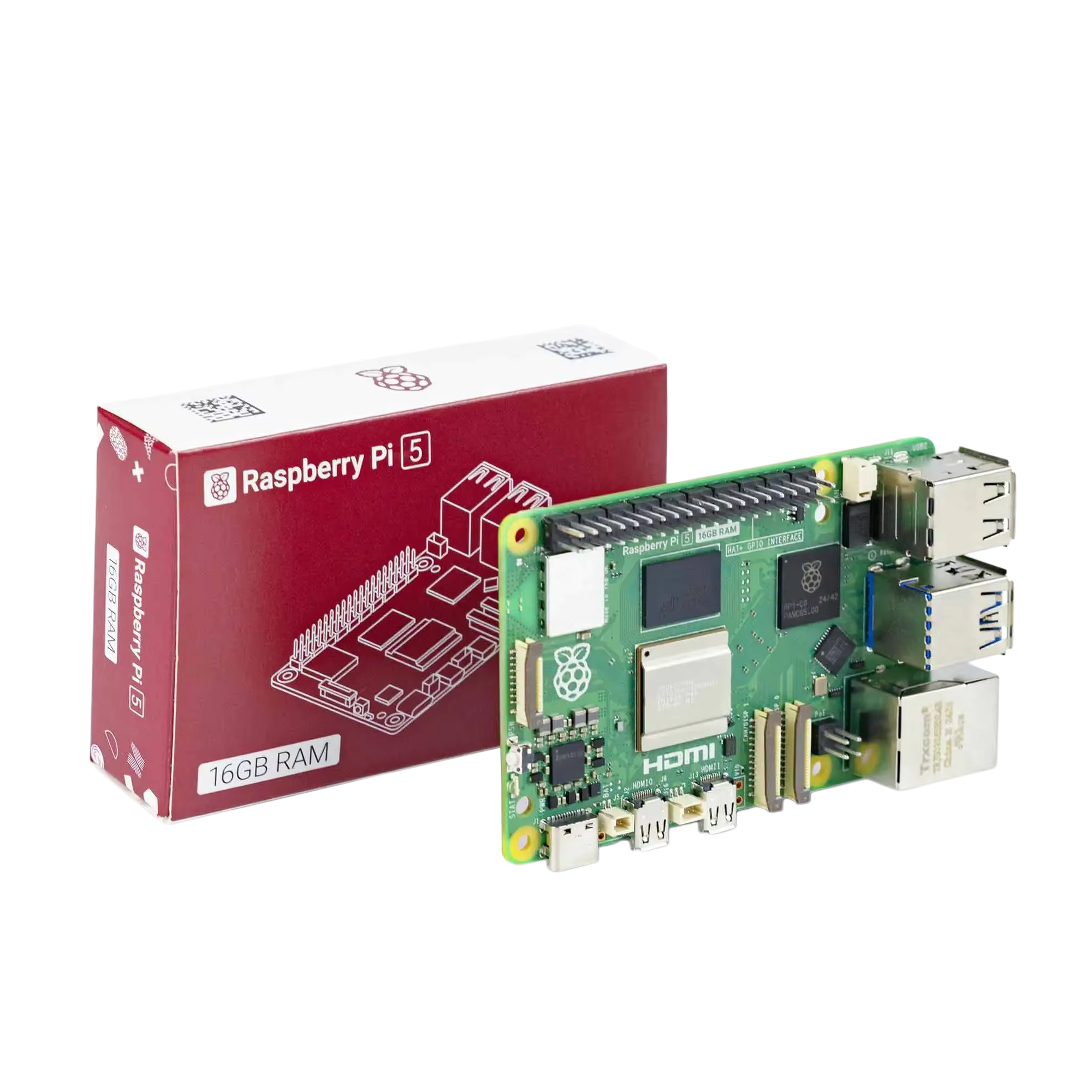 Raspberry Pi 5 4GB Single Board Computer - 2.4GHz Quad-Core With Power Supply & M.2 SSD Support