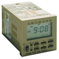 Temporizador Electrónico Serie H5F-B, Color Gris Claro, Interruptor de Tiempo Diario de Plástico, 100 a 240 VCA, PLC