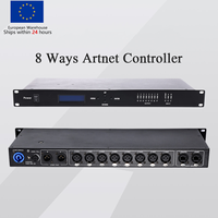 Entrepôt européen Artnet Dmx 8 voies Réseau Expander 8x512 4096 canaux Convertisseur de signal Artnet DMX pour la scène Contrôle de l'éclairage DJ