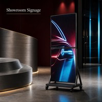 Affichage LED pliable P1.86 pour salle d'exposition de voitures de luxe, cadre fin, contraste élevé, 4K HDR10, 1200 cd, NTSC 110%, support au sol