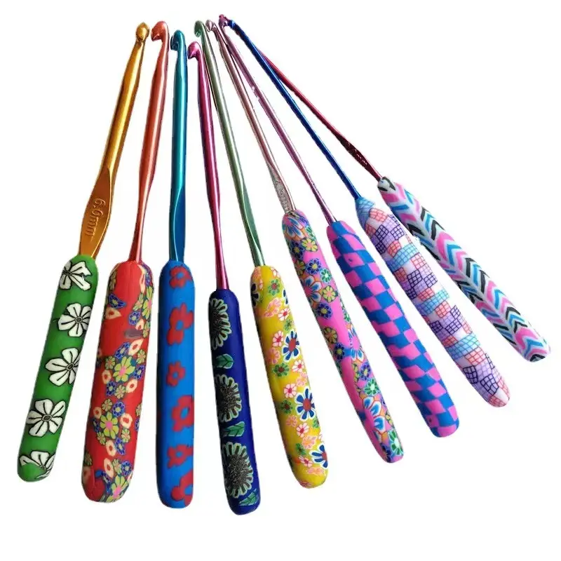 Đầy Màu Sắc Gốm Xử Lý Alumina Crochet Hooks Đan Kim May Crochet Cho Dệt May Kim Công Cụ Làm Bằng Tay