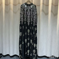 Robe de soirée de luxe en perles de cristal pour femme musulmane, Abaya, vêtements islamiques, élégante, manches chauve-souris, robe longue ample en mousseline