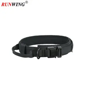 Tactical Dog Collar pet apparel & accessories Training Nylon Adjustable Dog Collar with Control Handle