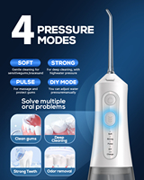 Flosser à eau blanche portable 300ML IPX7 étanche avec MODE de bricolage avec plusieurs buses