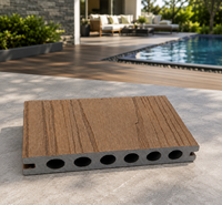 Planches de terrasse WPC co-extrudées creuses 138*23mm, système de fixation par clips, grain de bois 3D moderne, imperméables, pour extérieur, jardin, terrasse