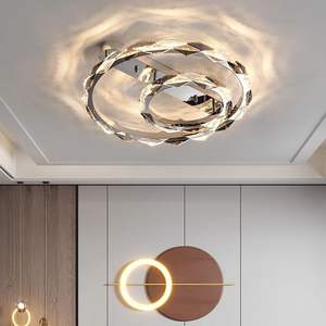 Candelabro moderno de alta calidad para dormitorio, lámparas para sala de estar, anillo de cristal, lámpara de techo Led para techos altos - Product Image 6