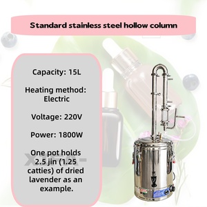 Destilador de Aceites Esenciales con Sistema de Triple Condensador, Destilación al Vacío en Acero Inoxidable, Funcionamiento Automático, 15-98L - Product Image 1