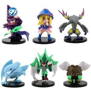 Figurines <span class=keywords><strong>Yu</strong></span> <span class=keywords><strong>Gi</strong></span> <span class=keywords><strong>Oh</strong></span>, magicien noir Yugi Muto, figurine d'anime en PVC pour receveur boîte à oeufs Gashapon Game Machine Prize Toys, 6 pièces/ensemble - Product Image 1