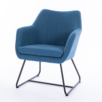 Fauteuil d'appoint rembourré en tissu de velours de canapé de salon de luxe moderne nordique