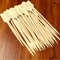 Logo personnalisé 18cm pagaie brochette compostable Teppo bambou brochette bâtons pour charbon de bois griller écologique