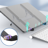 Support d'ordinateur portable pliable et portable en aluminium et ABS+silicone pour bureau – Accessoire de bureau rafraîchissant