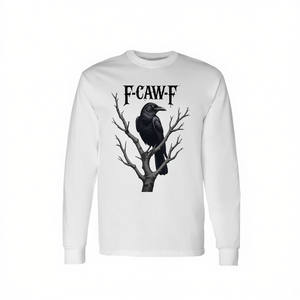 Camiseta de Manga Larga F-Caw-F Black Crow para Amantes de las Aves, Cuello Redondo Unisex, Impresión Digital, Ropa Promocional para Adultos - Product Image 2