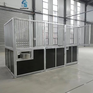 Box <span class=keywords><strong>de</strong></span> <span class=keywords><strong>chevaux</strong></span> stable préfabriqué en acier galvanisé avec toit, portable et durable, pour extérieur, équipement équestre - Product Image 1