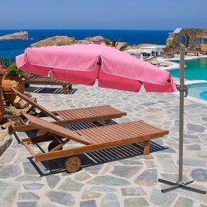 Sombrilla de Exterior de Tela de Poliéster Teñida en Solución, Estilo Moderno Español, con Poste de Aluminio y Base Cruzada de Acero para <span class=keywords><strong>Muebles</strong></span> de Exterior - Product Image 2