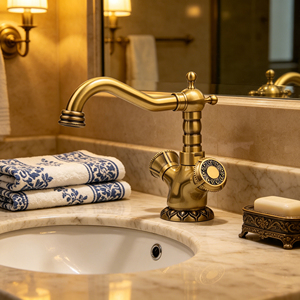European Classic Solid Brass Bathroom Faucet <strong>Taps</strong> BANGQI Hot Cold Basin Mixer Water Faucet for Hotels and Washbasins - Product Image 6